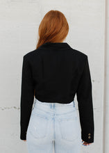 Load image into Gallery viewer, Edgy Chic Cropped Blazer Top - Black
