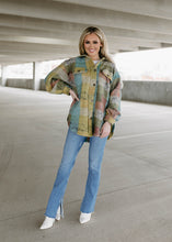 Load image into Gallery viewer, Stacy Lime Multi Check Oversized Shacket
