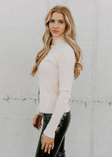 Load image into Gallery viewer, Turtleneck Cream Slit Center Sweater
