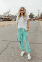 Load image into Gallery viewer, Vintage Distressed Joggers - Mint
