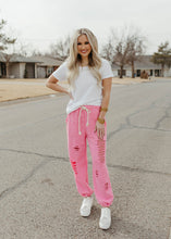 Load image into Gallery viewer, Vintage Distressed Joggers - Pink
