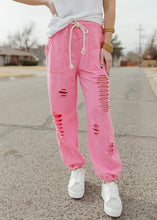 Load image into Gallery viewer, Vintage Distressed Joggers - Pink

