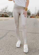 Load image into Gallery viewer, Mono B Silver Iridescent Foil Leggings
