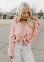 Load image into Gallery viewer, Dear John Ariana Button Tie Top - Apricot Blush
