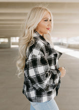 Load image into Gallery viewer, Black &amp; Ivory Woven Plaid Rider Jacket
