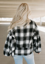Load image into Gallery viewer, Black &amp; Ivory Woven Plaid Rider Jacket
