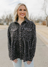 Load image into Gallery viewer, Charcoal Leopard Corduroy Top
