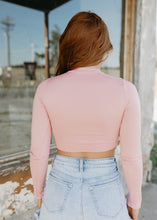 Load image into Gallery viewer, Hard Rock Rose Lace Up Pink Cropped Top
