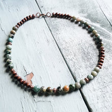Load image into Gallery viewer, African Turquoise &amp; Bead Choker Necklace - vintageleopard
