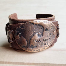 Load image into Gallery viewer, Copper Blame It All On My Roots Leather Cuff
