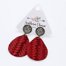 Load image into Gallery viewer, Lindsay Leopard Stud &amp; Braided Leather Earrings
