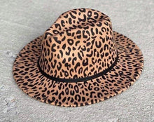Load image into Gallery viewer, Western Felt Fedora Leopard Hat
