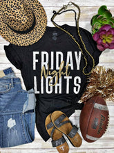 Load image into Gallery viewer, Friday Night Lights Glitter Vintage Black Tee
