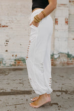 Load image into Gallery viewer, Vintage Distressed Joggers - Ivory
