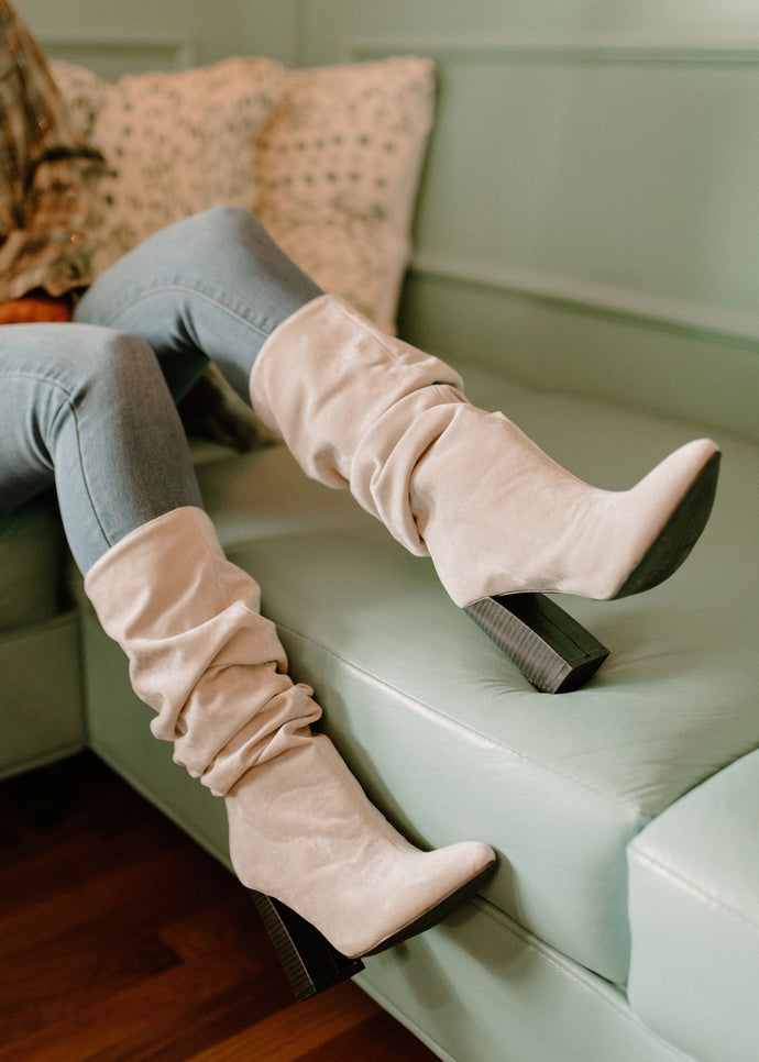 Lottery Nude Slouchy Boots