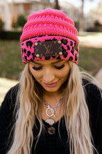 Load image into Gallery viewer, Upcycled Hot Pink Leopard CC Beanie
