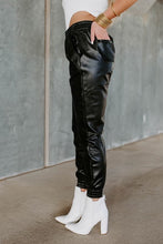 Load image into Gallery viewer, Dear John Jacey Black LEATHER Joggers
