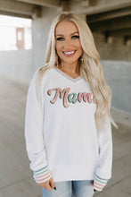 Load image into Gallery viewer, Mama Embroidered Corded White Sweatshirt
