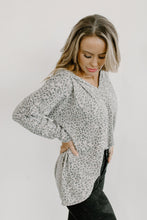 Load image into Gallery viewer, Taupe &amp; Charcoal Brushed Animal Print Hoodie Top
