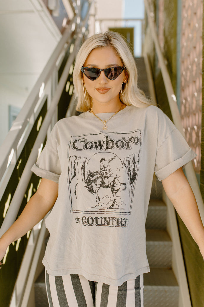 Cowboy Country Taupe Tee