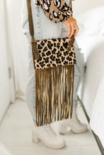 Load image into Gallery viewer, Maggie Leopard &amp; Leather Fringe Crossbody
