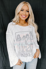 Load image into Gallery viewer, KISS Love Gun Bell Sleeve White Top
