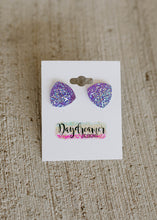 Load image into Gallery viewer, Mermaid Triangle Druzy Sparkle Stud Earrings - Multiple Colors
