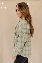 Load image into Gallery viewer, Warm My Heart Sage Plaid Flannel
