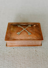 Load image into Gallery viewer, Stamped Copper &amp; Crossing Arrows Trinket Box
