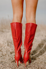 Load image into Gallery viewer, Vine Tall Red Heel Boots
