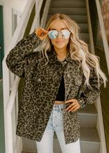 Load image into Gallery viewer, Rebel Leopard Olive Cargo Jacket
