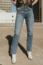 Load image into Gallery viewer, Rocker Cropped Straight Leg Jeans - Medium Denim
