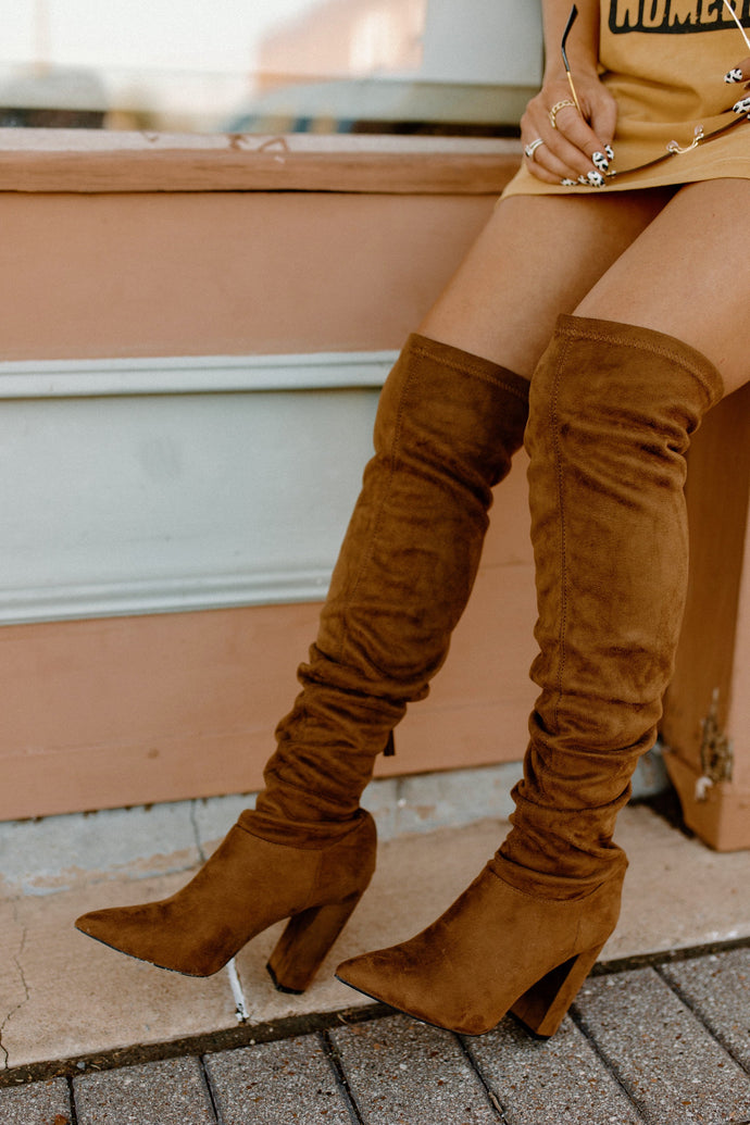 Signal Over The Knee Boots - Coffee