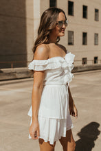 Load image into Gallery viewer, Plastic Hearts Off Shoulder White Dress
