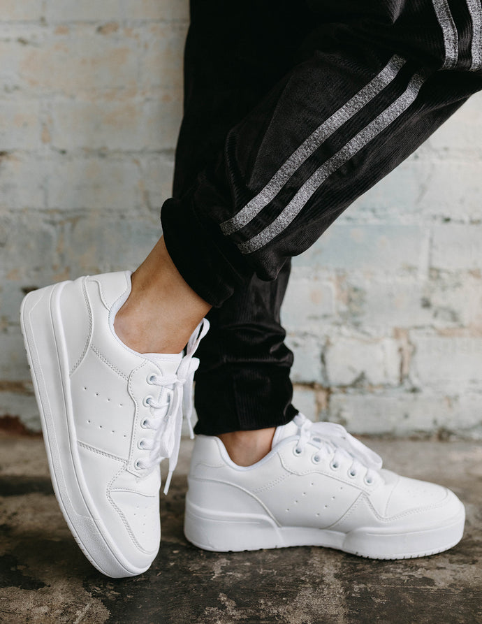 Billini White Leather Chaser Sneakers