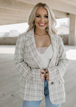 Load image into Gallery viewer, Money Moves Neutral Plaid Blazer
