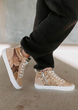 Load image into Gallery viewer, Vintage Havana Lucas Gold Glitter High Top Sneakers
