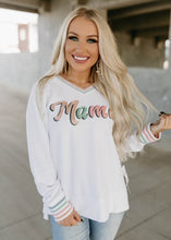 Load image into Gallery viewer, Mama Embroidered Corded White Sweatshirt
