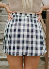 Load image into Gallery viewer, As If Clueless Navy Pleated Plaid Skirt - vintageleopard
