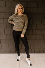 Load image into Gallery viewer, Play It Cozy Camo Cropped Top
