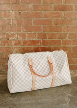 Load image into Gallery viewer, Dallas Jacquard IVORY Check Large Duffel Bag

