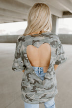 Load image into Gallery viewer, Camo French Terry Heart Back Top
