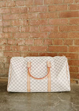 Load image into Gallery viewer, Dallas Jacquard IVORY Check Large Duffel Bag
