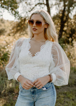 Load image into Gallery viewer, Out On The Town White Lace Top
