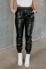 Load image into Gallery viewer, Dear John Jacey Black LEATHER Joggers
