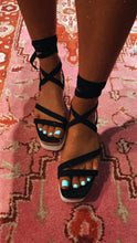 Load image into Gallery viewer, Millie Platform Ankle Tie Sandals - Black
