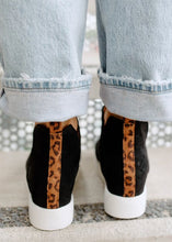 Load image into Gallery viewer, Very G Rebekah Black &amp; Leopard Wedge Sneaker
