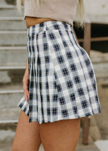 Load image into Gallery viewer, As If Clueless Navy Pleated Plaid Skirt - vintageleopard
