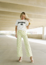 Load image into Gallery viewer, Demi Lime &amp; White Checkered Print Pants
