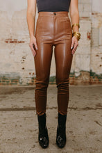 Load image into Gallery viewer, Uptown Cognac Leather Pants

